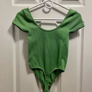 American Eagle Green Ribbed Bodysuit